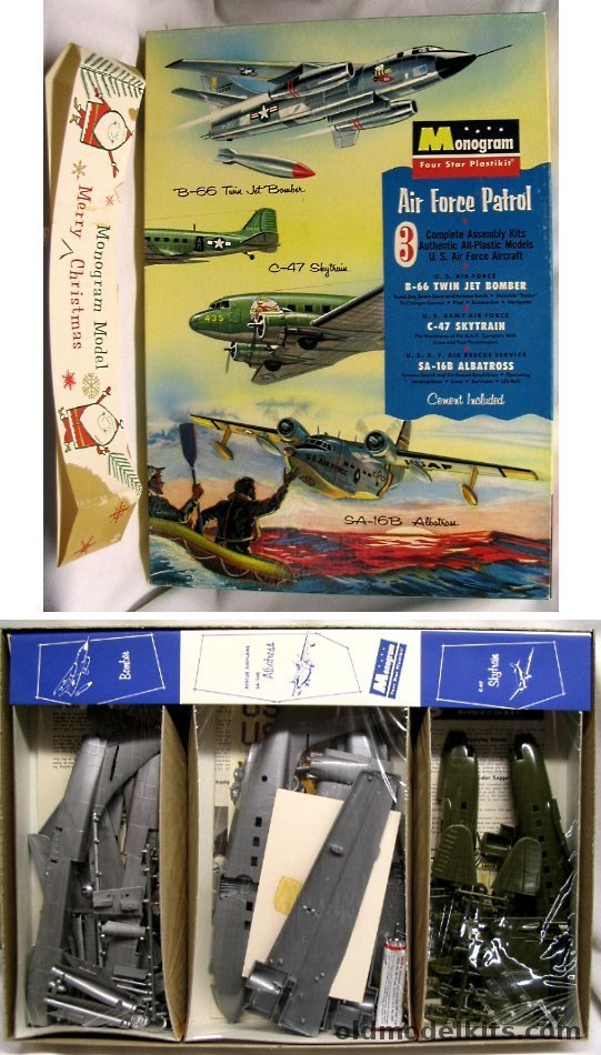 Monogram Air Force Patrol - B-66 Skywarrior (A-3A) / C-47 Skytrain / SA-16B Albatross Gift Set, MGP7-349 plastic model kit